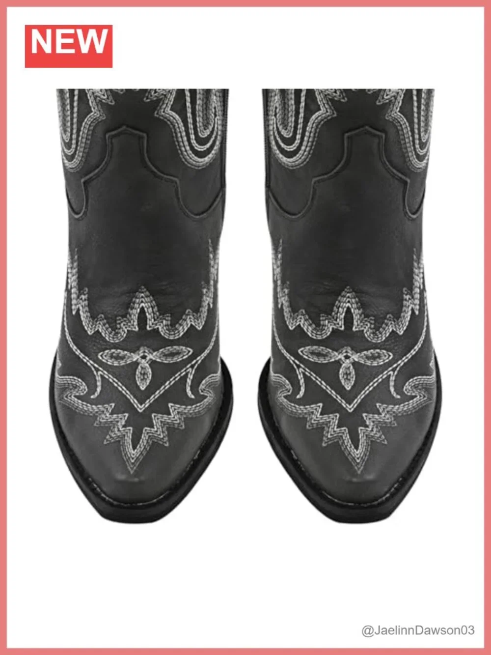 Embroidered Western Thigh High Cowgirl Boots Leather Chunky Heel
